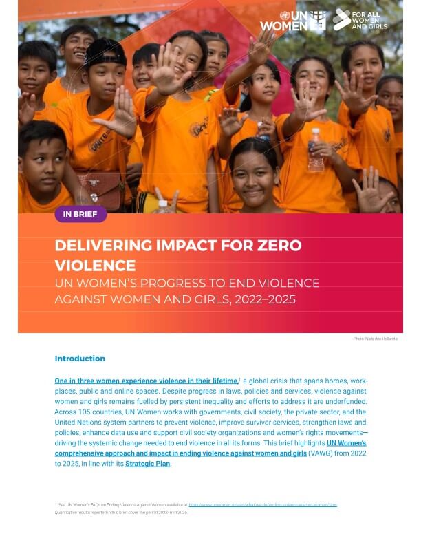 Delivering impact for zero violence