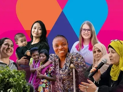 Collage of women from around the world to mark 15 years of UN Women.